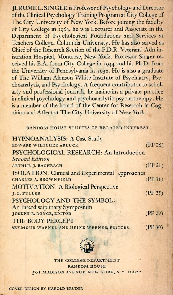 『DAYDREAMING : An Introduction to the Experimental Study of Inner Experience』 5