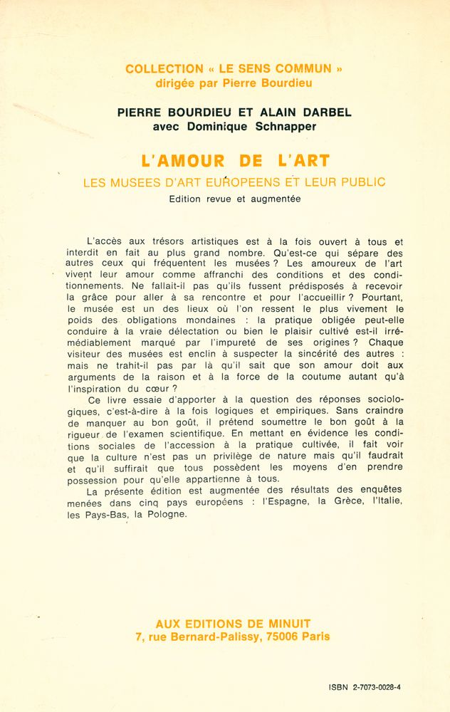 『l'amour de l'art : les musées d'art européens et leur public』 3
