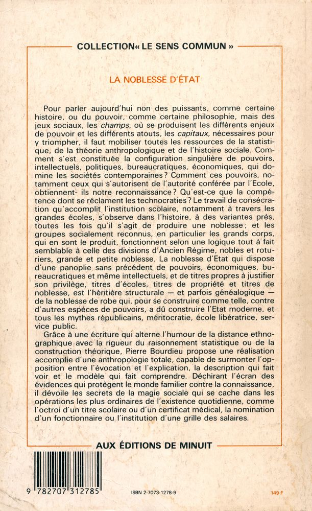 『LA NOBLESSE D'ÉTAT : GRANDES ECOLES ET ESPRIT DE CORPS』 5