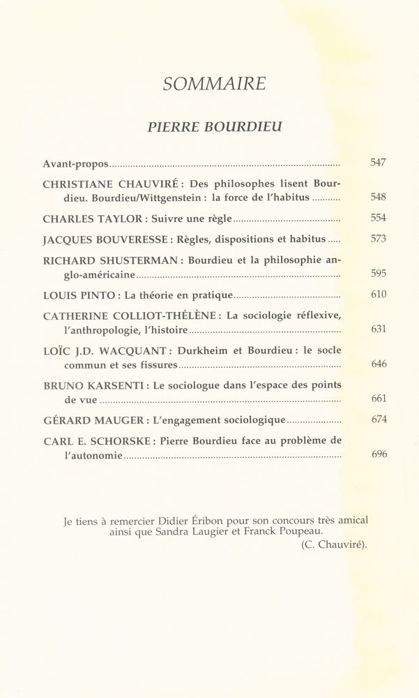 『CRITIQUE』 TOME LI - N° 579 - 580 2