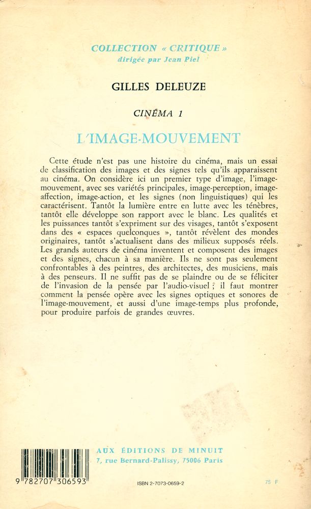『CINÉMA 1 : L'IMAGE - MOUVEMENT』 6
