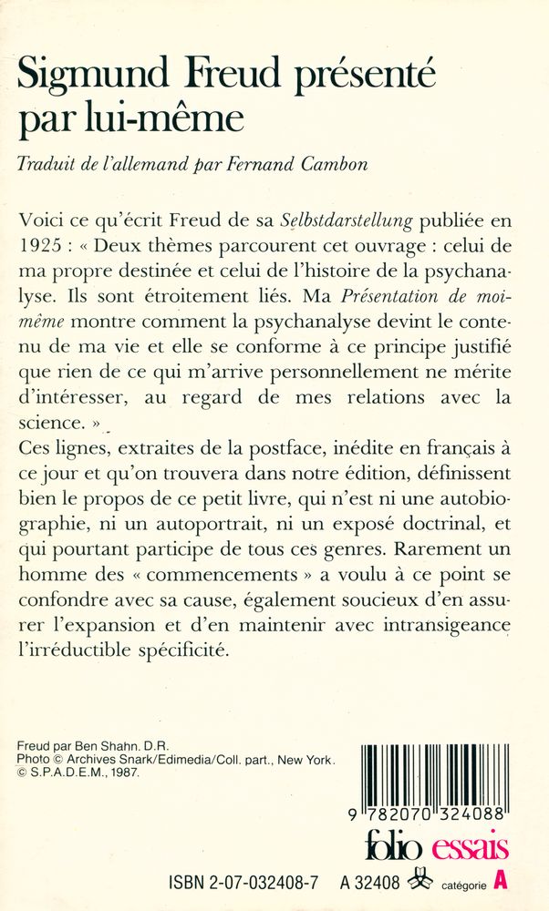 『Sigmund Freud présenté par lui - même』 3