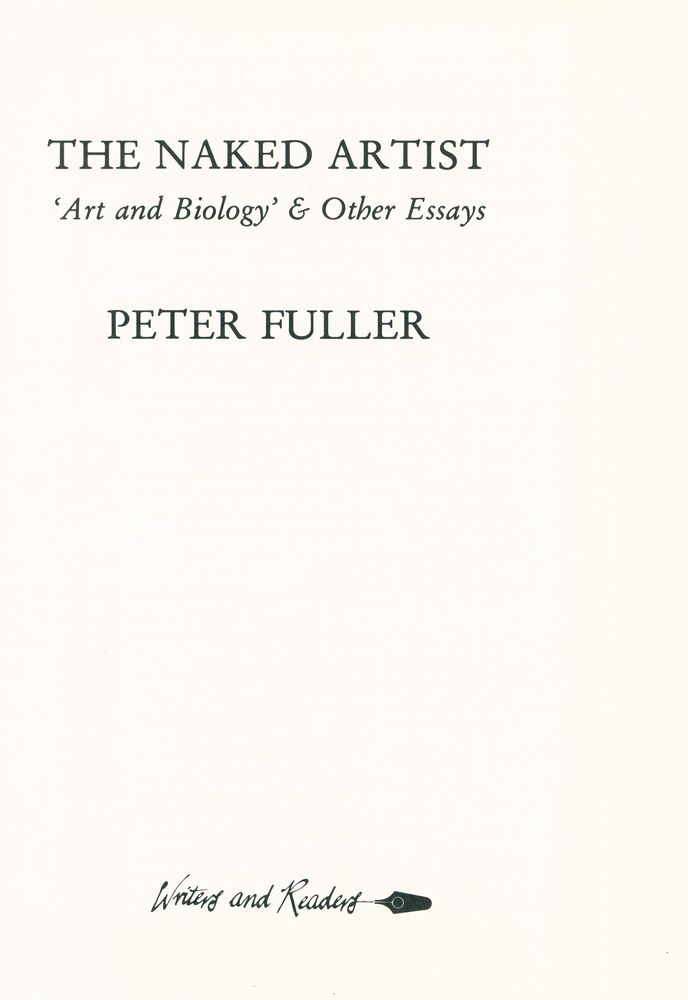 『THE NAKED ARTIST : 'Art and Biology' & Other Essays』 1