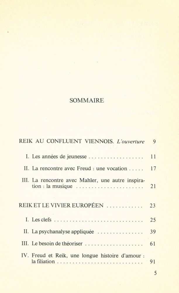 『THÉODOR REIK : Le trajet d'un psychanalyste de Vienne <<fin de siècle>> aux États - Unis』 2