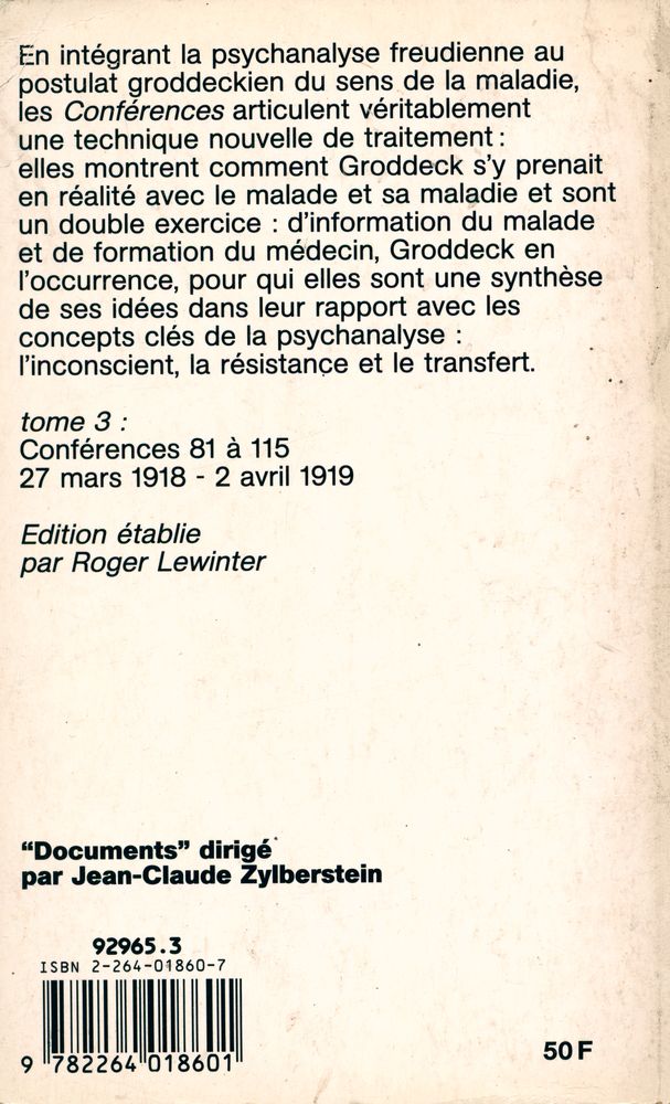 『CONFÉRENCES PSYCHANALYTIQUEW A L'USAGE DES MALADES: PRONONCÉES AU SANATORIUM DE BADEN - BADEN TOME Ⅲ』 4