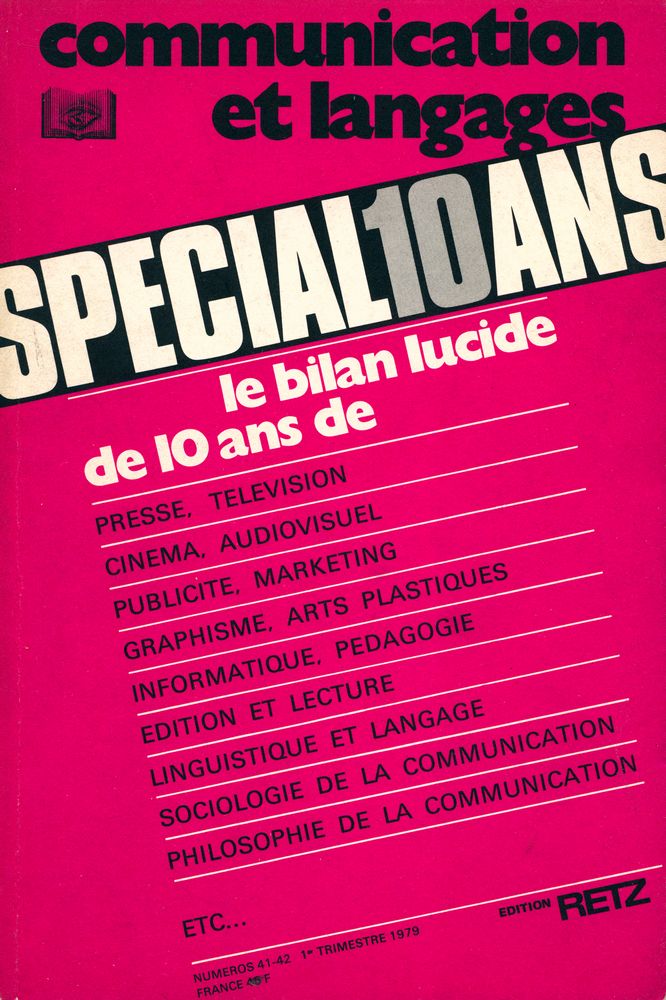 『communication et langages』 NUMERO 41 - 42 (1 TRIMESTRE 1979) 1