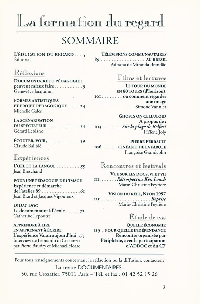 『LA REVUE DOCUMENTAIRES』 N°13 2