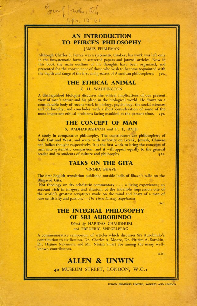 『PHILOSOPHY』 VOL. XXXVI NO. 136 JANUARY 1961 2