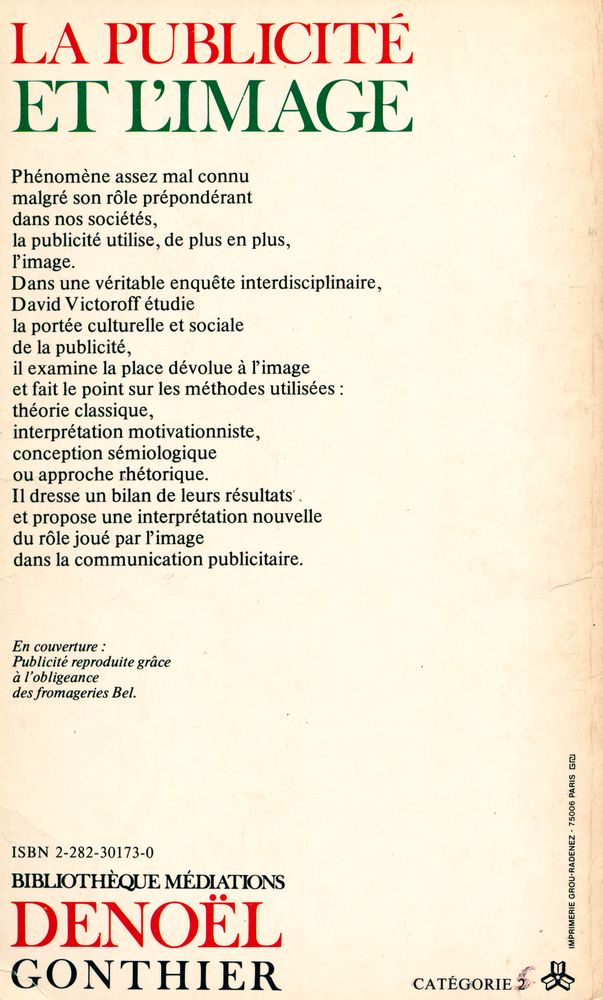 『LA PUBLICITÉ ET L'IMAGE : L'image de la publicité』 5