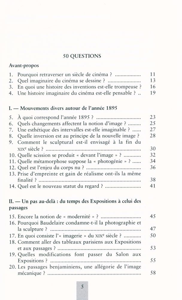 『50 QUESTIONS - Esthétique du mouvement cinématographique』 2