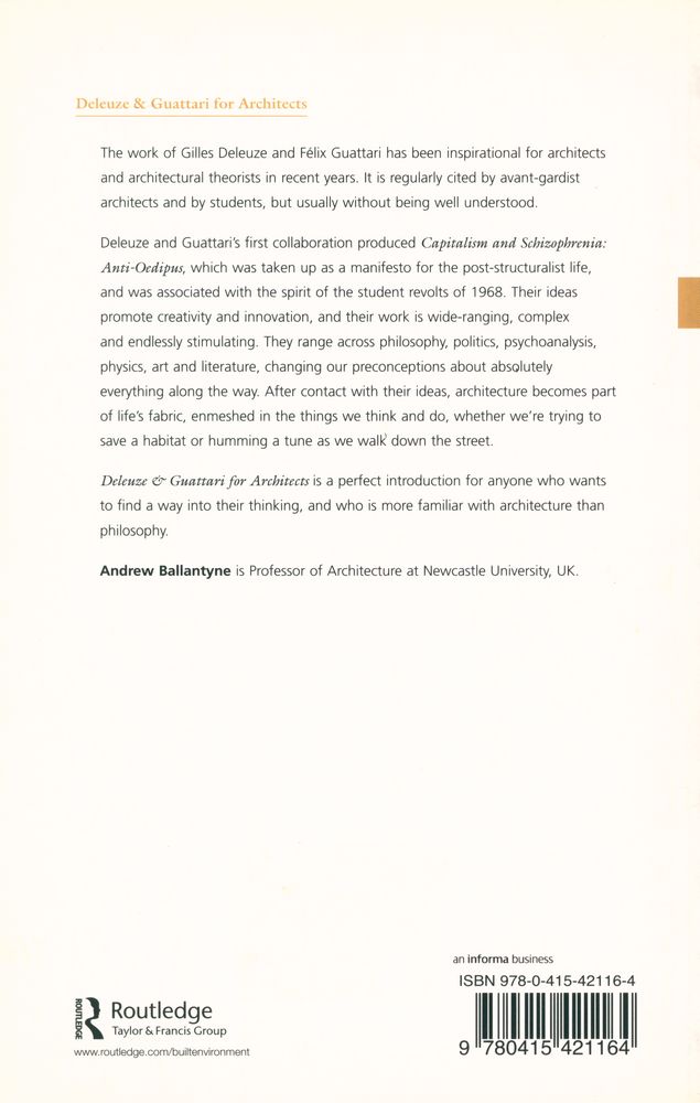『Thinkers for architects - Deleuze and Guattari for architects』 4