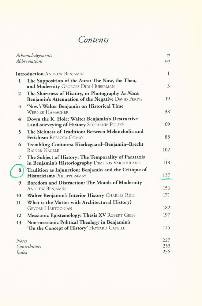 『WALTER BENJAMIN and HISTORY』 2