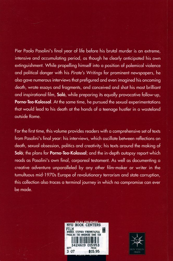 『PASOLINI : THE MASSACRE GAME Terminal Film, Texts, Words 1974 - 75』 3