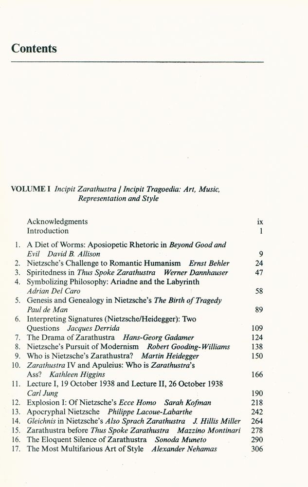 『NIETZSCHE Critical Assessments VOLUME Ⅰ : INCIPIT ZARATHRUSTRA / INCIPIT TRAGOEDIA : Art, Music, Representation, and style』 2