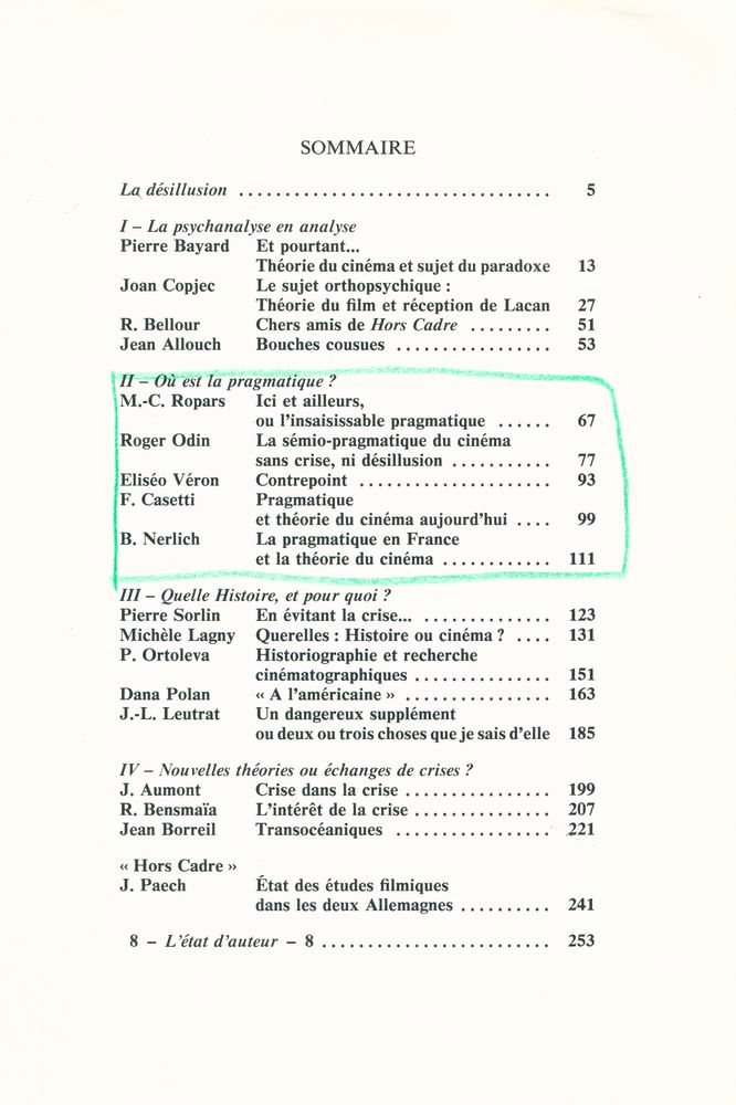 『HORS CADRE : 7 - Théorie du cinéma et Crise dans la théorie - 7』 2