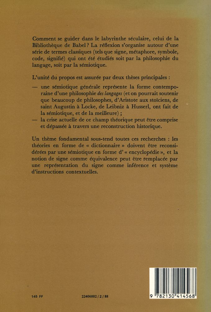 『SÉMIOTIQUE ET PHILOSOPHIE DU LANGAGE』 6