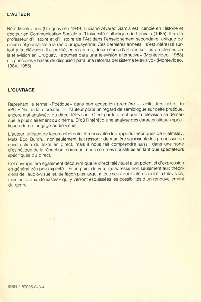 『POETIQUE DU DIRECT TELEVISUEL』 6