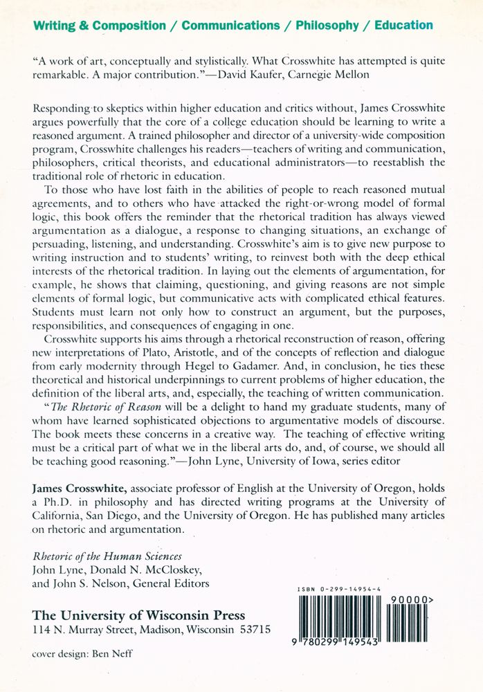 『The rhetoric of reason : writing and the attractions of argument』 4