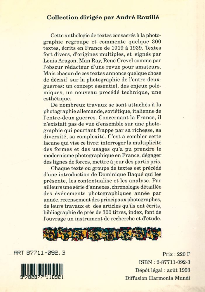 『LES DOCUMENTS DE LA MODERNITÉ : Anthologie de textes sur la photographie de 1919 à 1939』 5