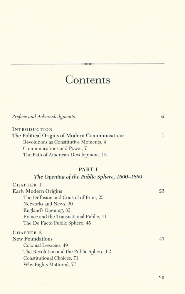 『The creation of the media : political origins of modern communications』 2