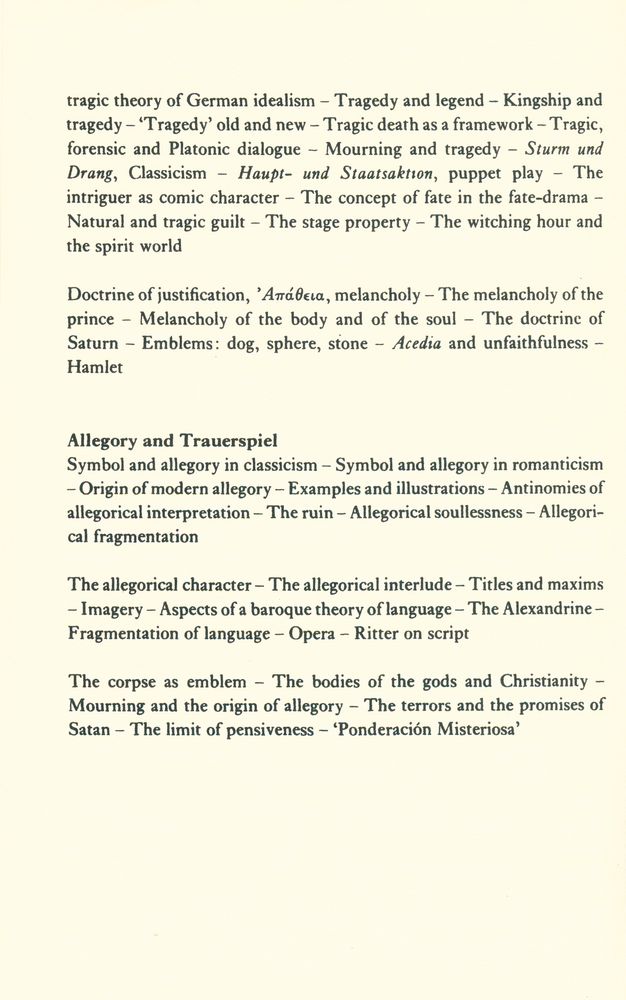 『THE ORIGIN OF GERMAN TRAGIC DRAMA』 3