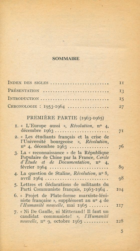 『Le mouvement ≪maoïste≫ en France. 1』 2