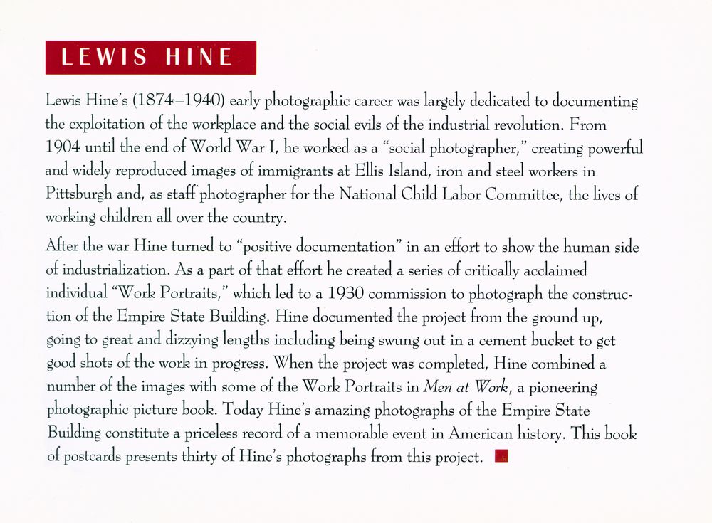 《LEWIS HINE : the empire state building photographs》 2