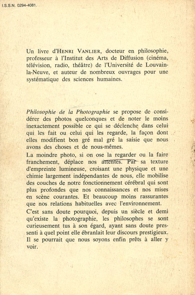 『PHILOSOPHIE DE LA PHOTOGRAPHIE』 4