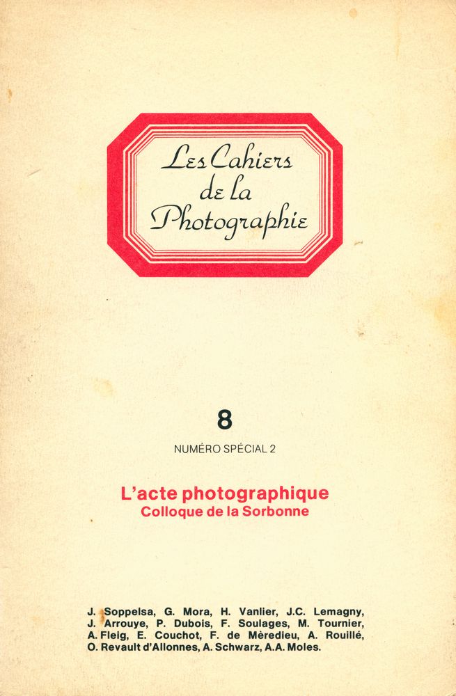 『Les Cahiers de La Photographie』 8 NUMÉRO SPÉCIAL 2 1