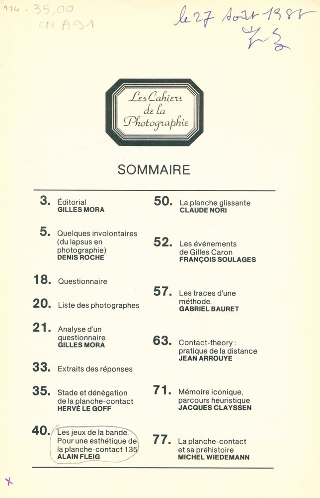 『Les Cahiers de La Photographie』 10  2