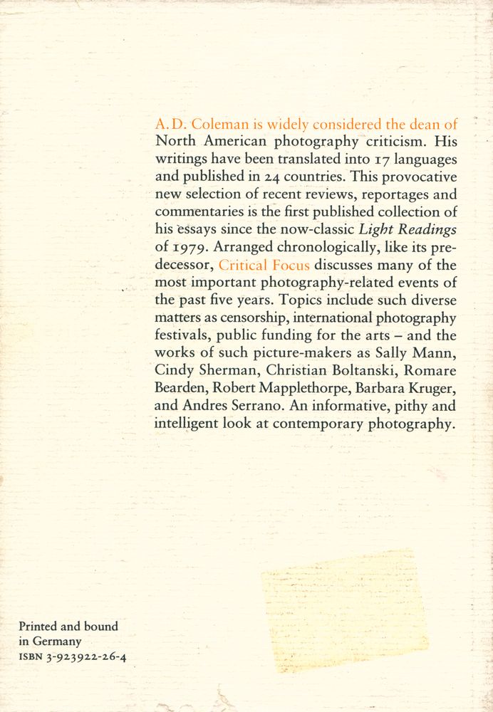 『Critical Focus : Photography in the International Image Community』 4