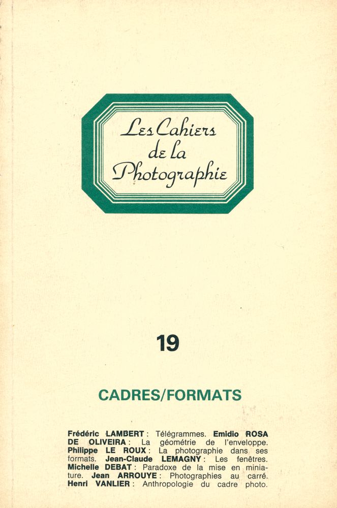『Les Cahiers de La Photographie』 19  1