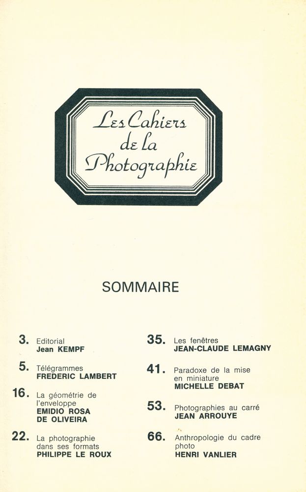 『Les Cahiers de La Photographie』 19  2