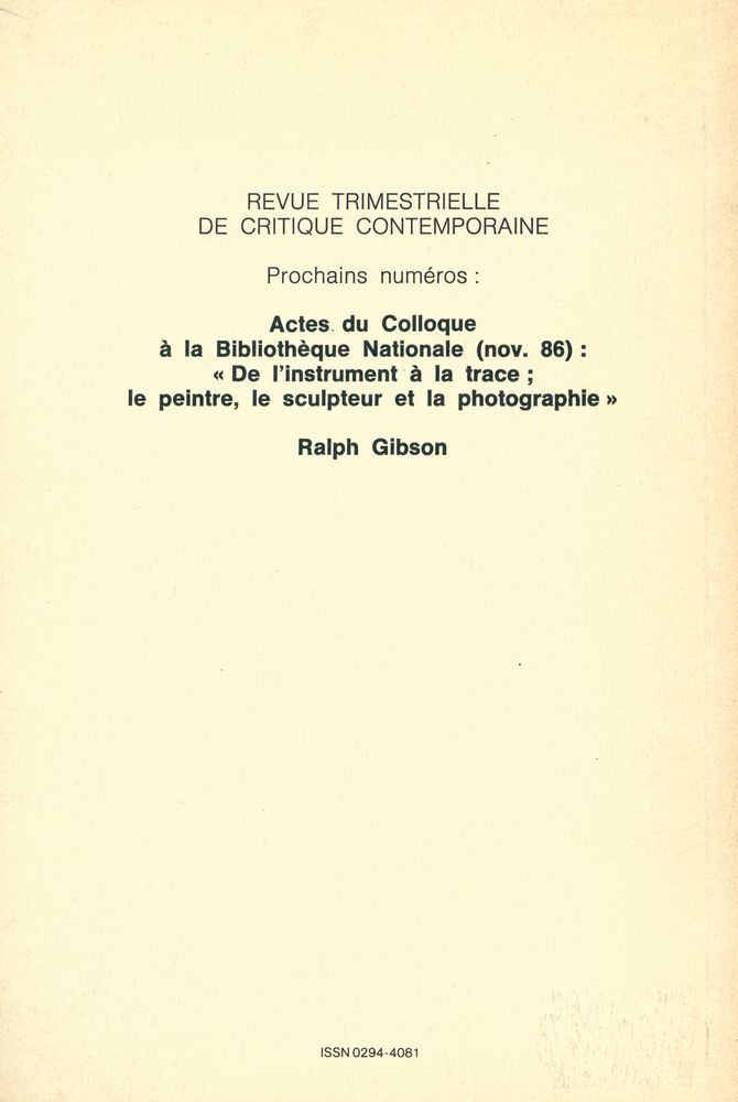 『Les Cahiers de La Photographie』 19  3