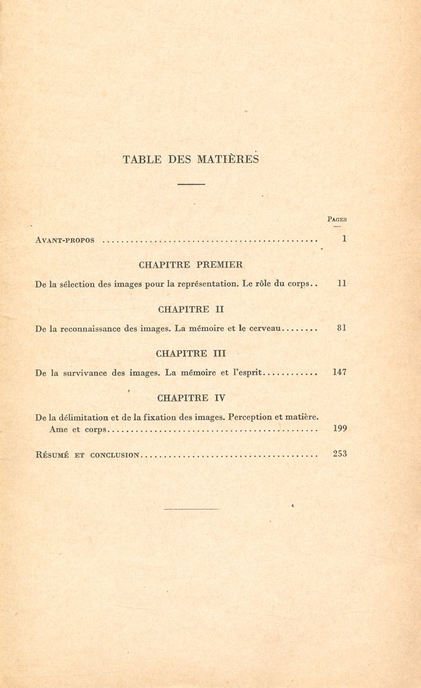 『MATIÈRE ET MÉMOIRE : ESSAI SUR LA RELATION DU CORPS A L'ESPRIT』 2