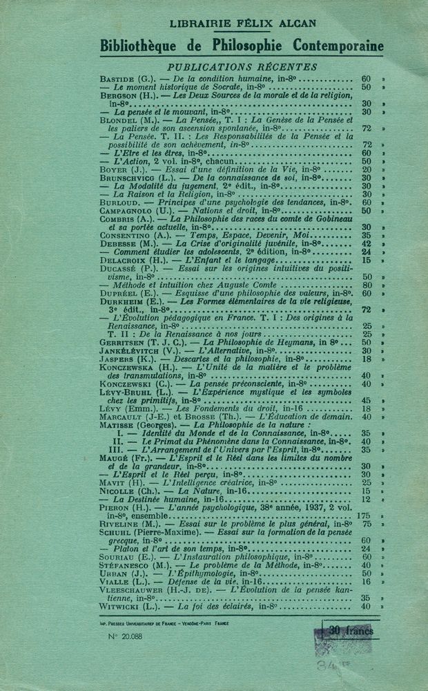 『MATIÈRE ET MÉMOIRE : ESSAI SUR LA RELATION DU CORPS A L'ESPRIT』 3