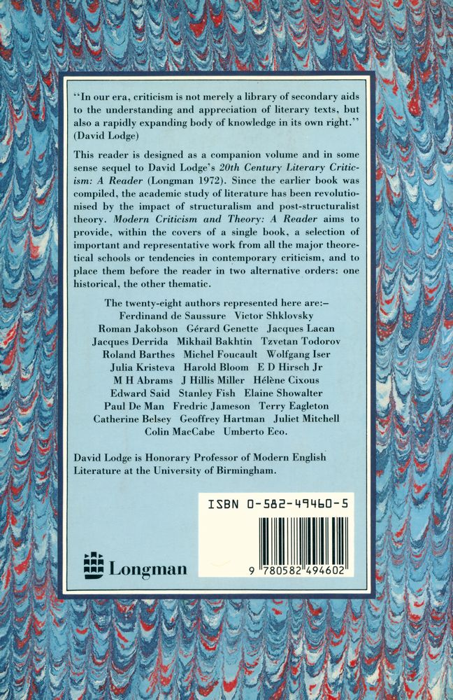 『Modern criticism and theory : a reader』 7