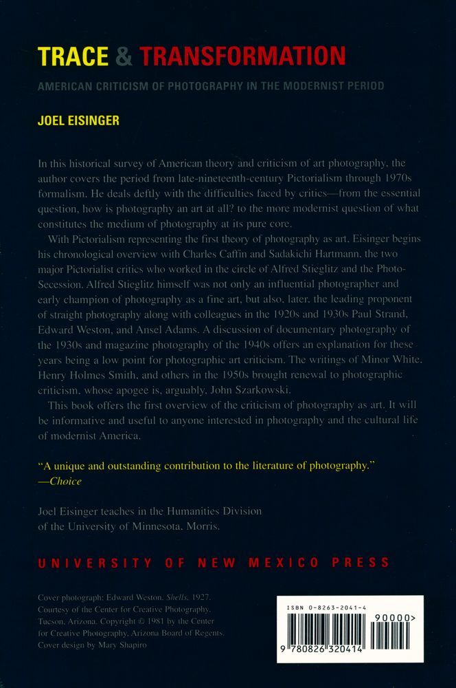 『Trace and transformation : American criticism of photography in the modernist period』 3