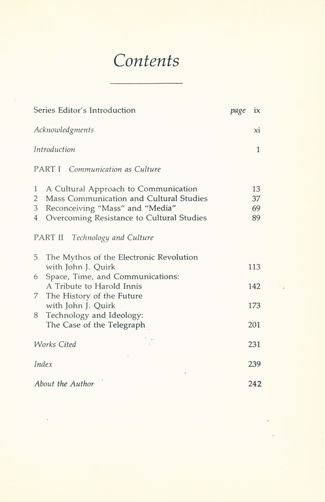 『Communication as culture : essays on media and society』 2