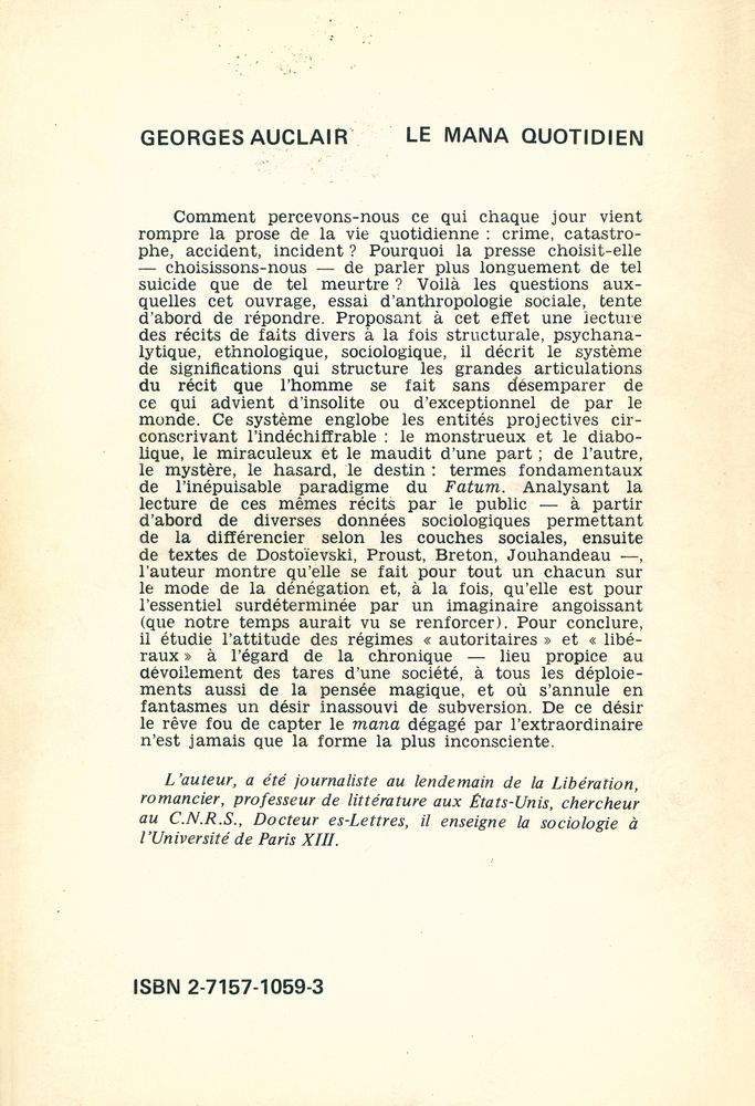 『LE MANA QUOTIDIEN : STRUCTURES ET FONCTIONS DE LA CHRONIQUE DES FAITS DIVERS』 4