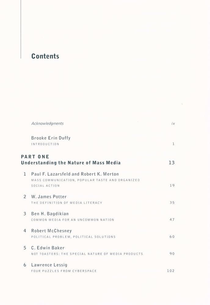 『Key readings in media today : mass communication in contexts』 2