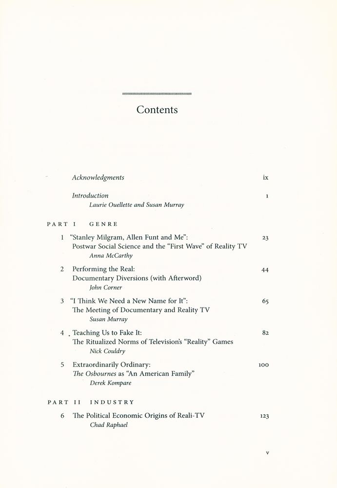 『Reality TV : remaking television culture』 2