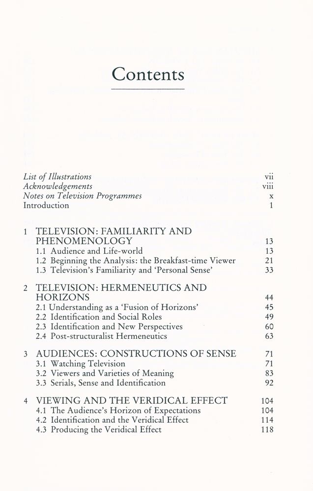 『Watching TELEVISION : HERMENEUTICS, RECEPTION AND POPULAR CULTURE』 2