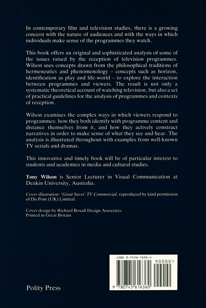 『Watching TELEVISION : HERMENEUTICS, RECEPTION AND POPULAR CULTURE』 4