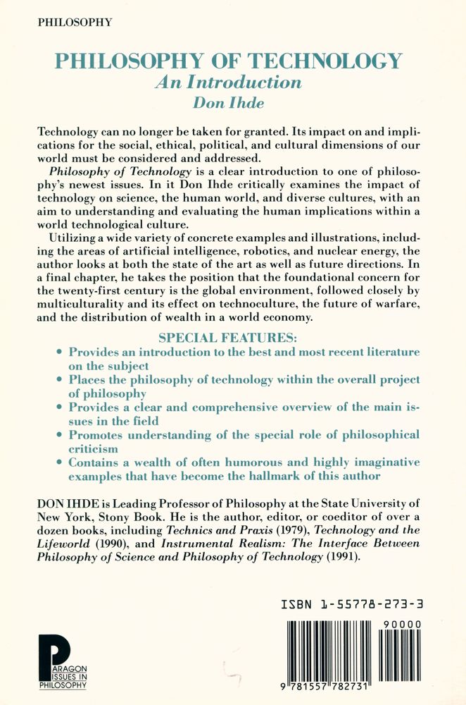 『Philosophy of technology : an introduction』 4
