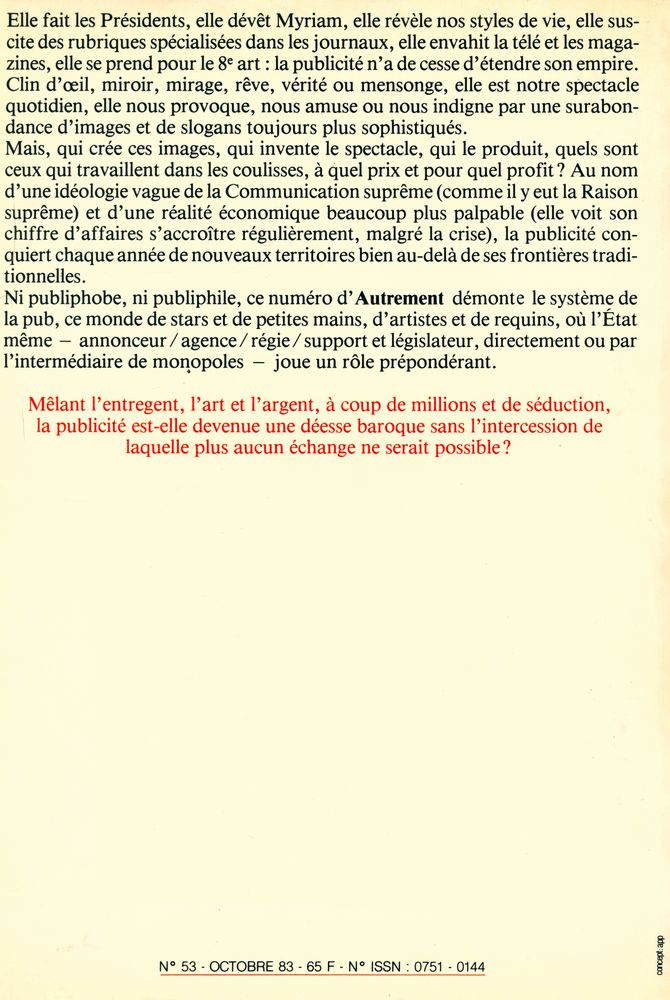 『Autrement』 N° 53 OCTOBRE 1983 5