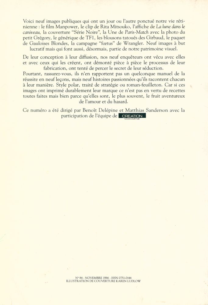 『Autrement』 N° 84 NOVEMBRE 1986 4