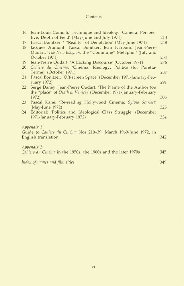 『Cahiers du cinéma 1969 - 1972 : the politics of representation』 3