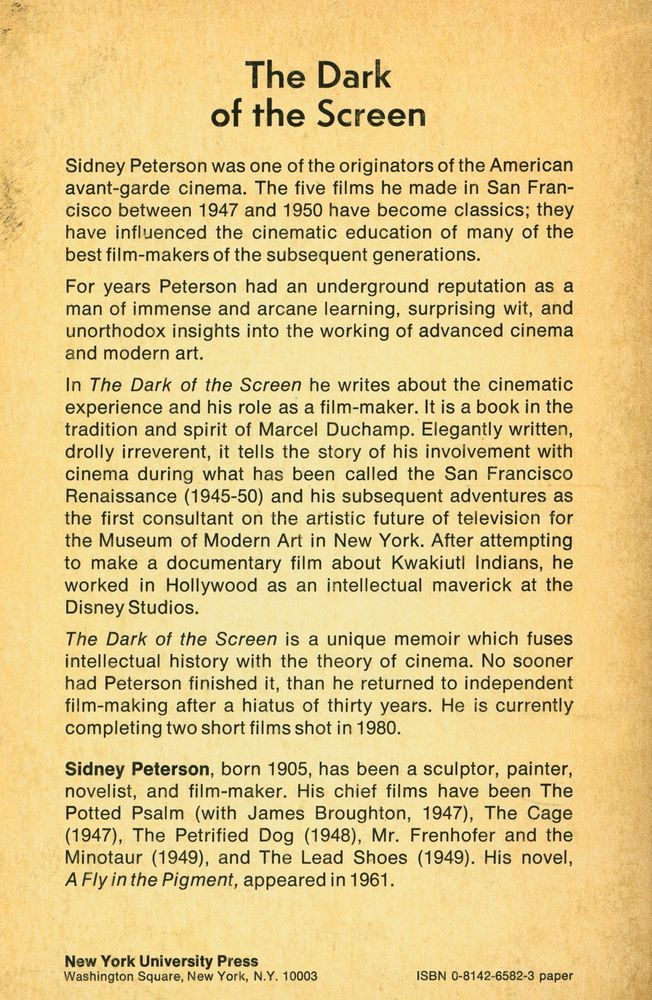 『Anthology Film Archives series no. 4 - The dark of the screen』 3