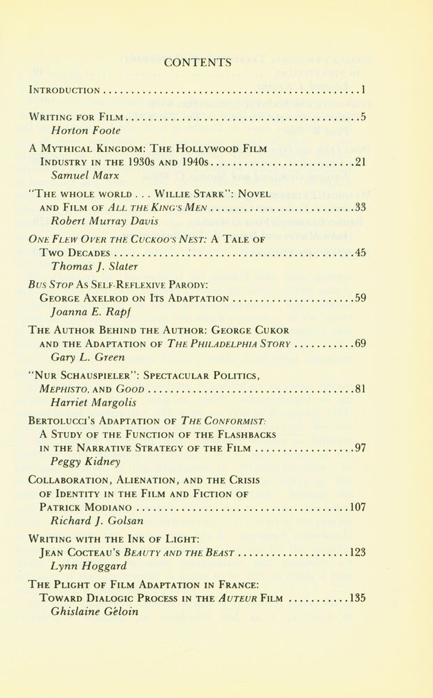 『Studies in comparative literature no. 19 - Film and literature : a comparative approach to adaptation』 2